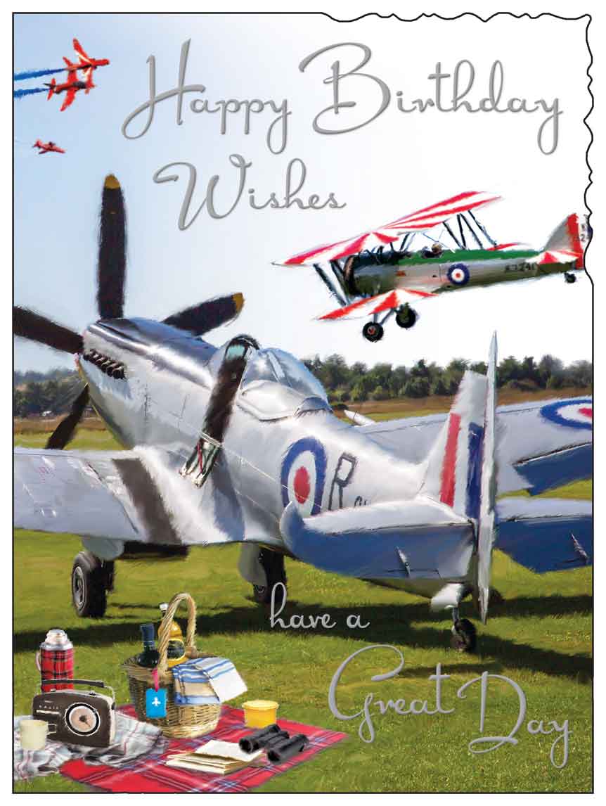 Birthday Card - Picnic Time And Spitfire 