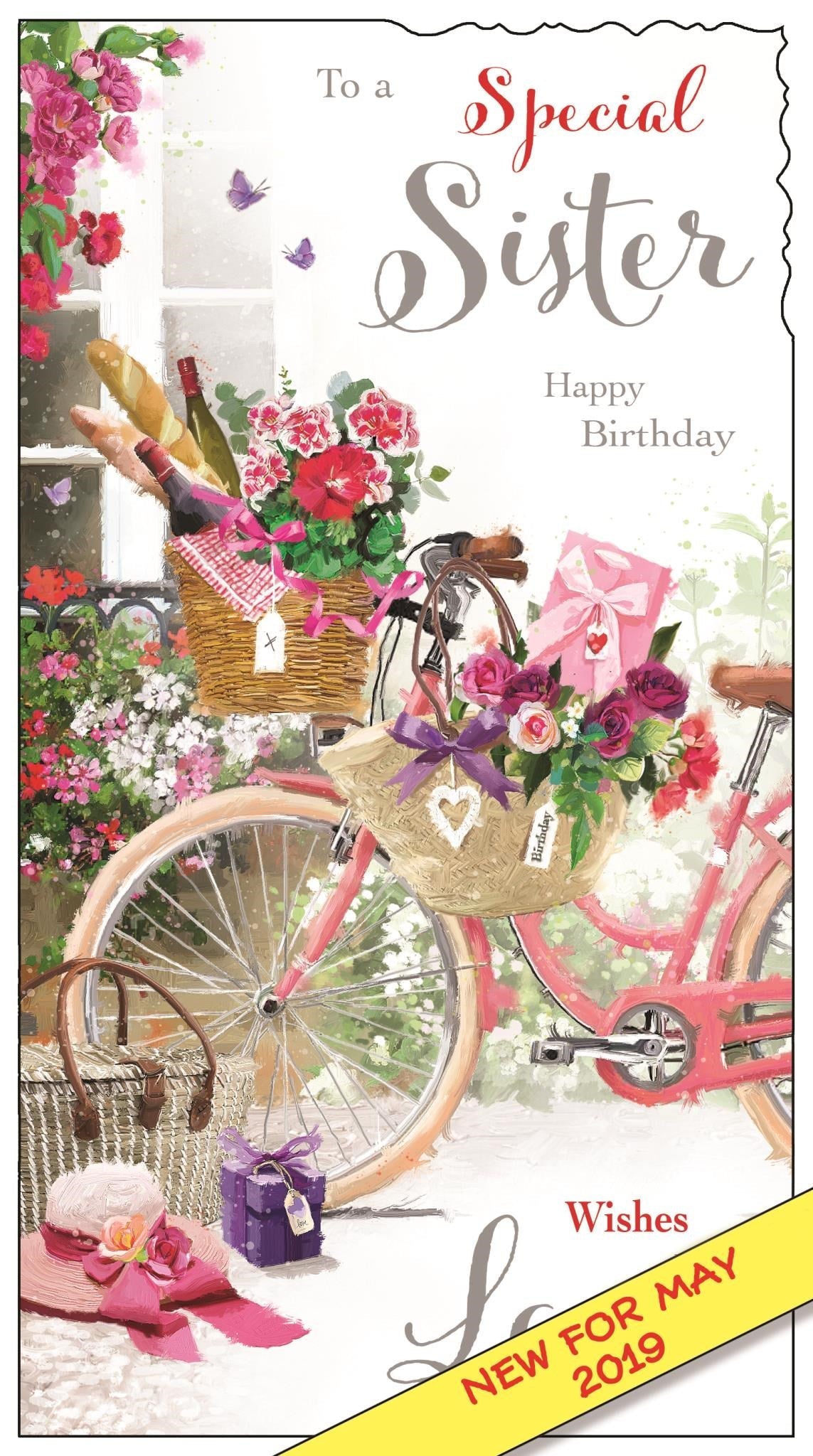 Sister Birthday Card - Blossoming Bike