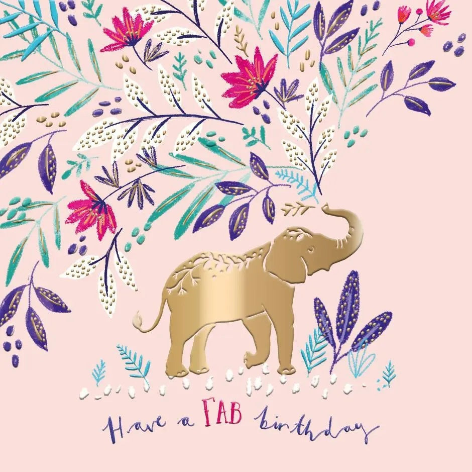 Birthday Card - Elephant Fiesta