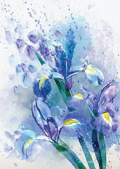 Birthday Card - Watercolour Irises