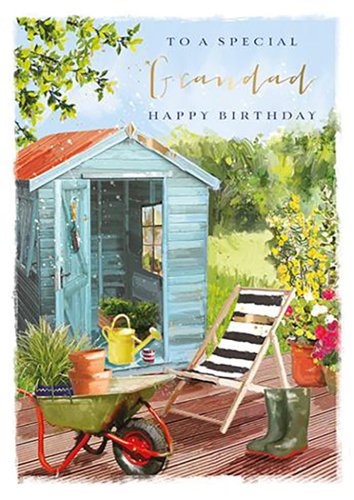 Grandad Birthday Card - Colourful Gardening 