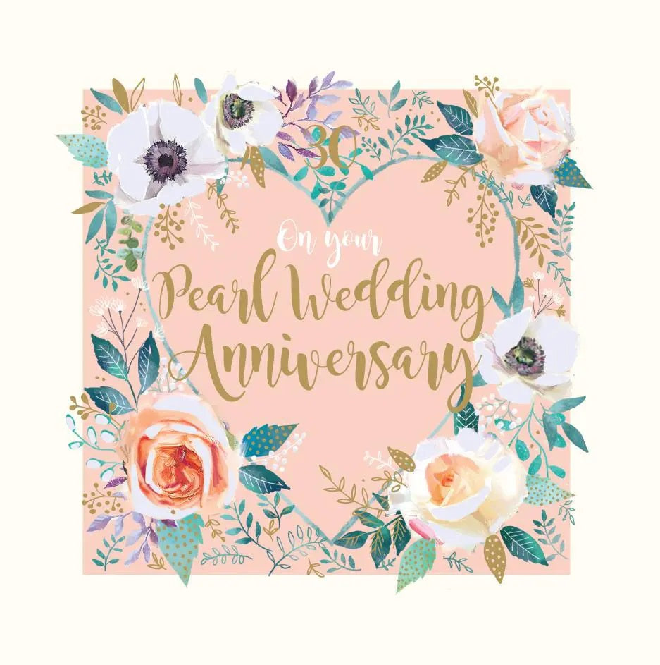 30th Wedding Anniversary Card - Roses Of Love