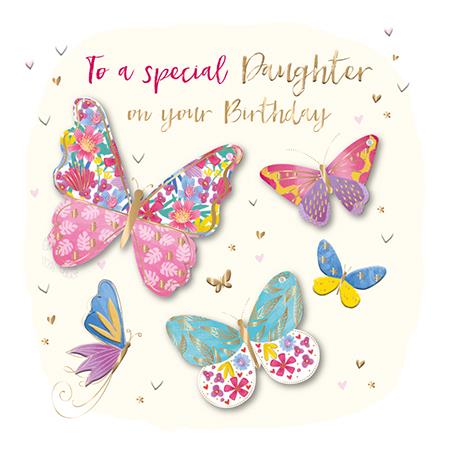 Daughter Birthday Card - Glorius Butterflies