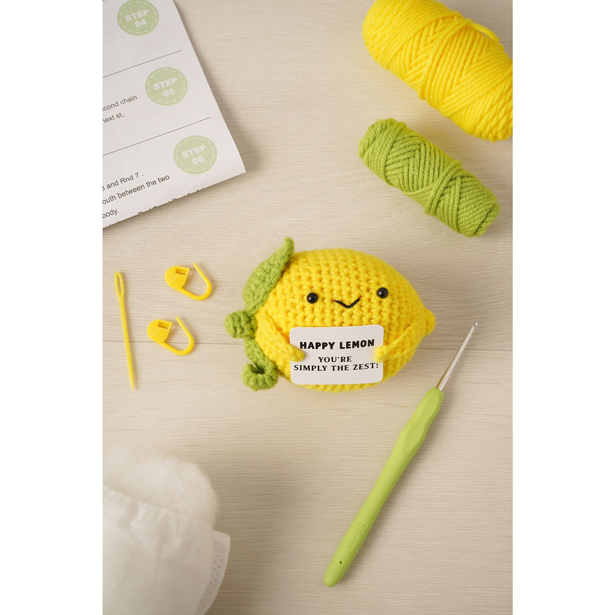 Apples To Pears Positivity Crochet Set - Lemon