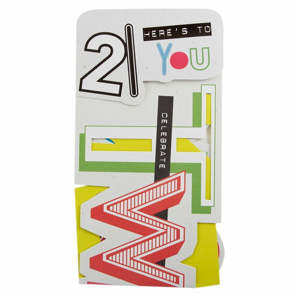 21st Birthday Card  - Fold Out Letters