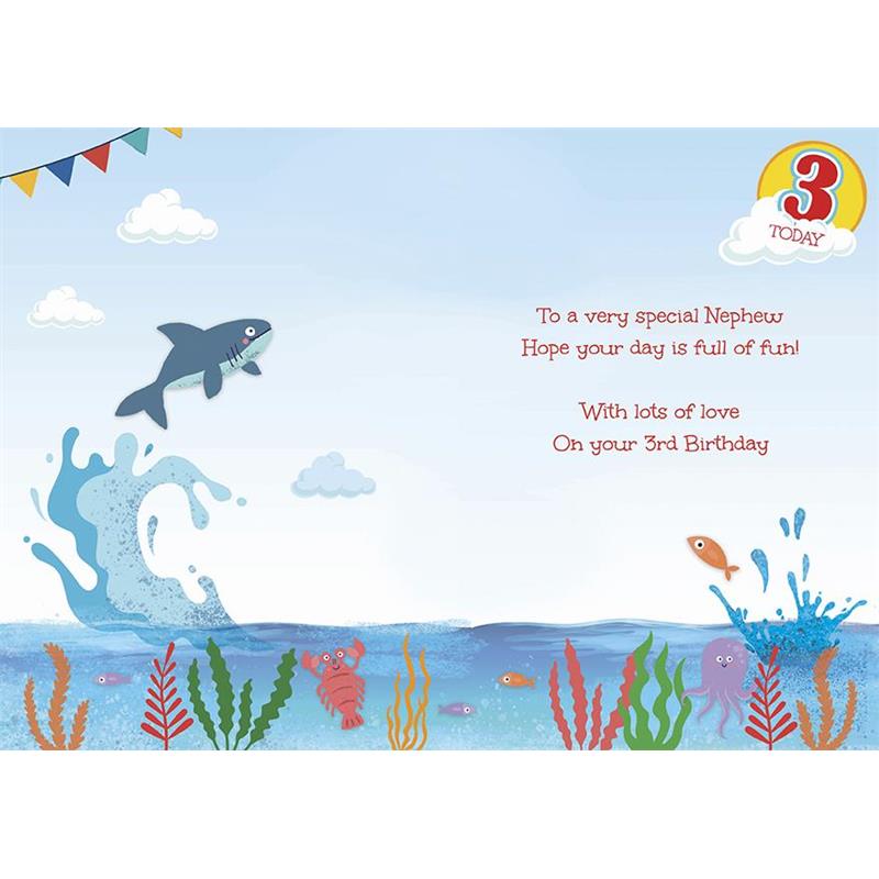 Nephew 3rd Birthday Card - Marine Life