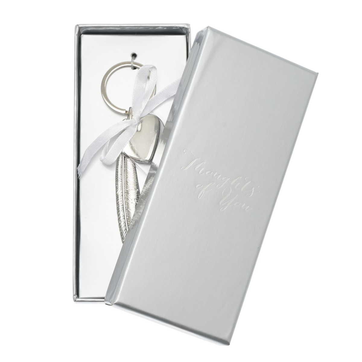 Engravable Silver Metal Feather Heart Plaque "Memory of Dad"