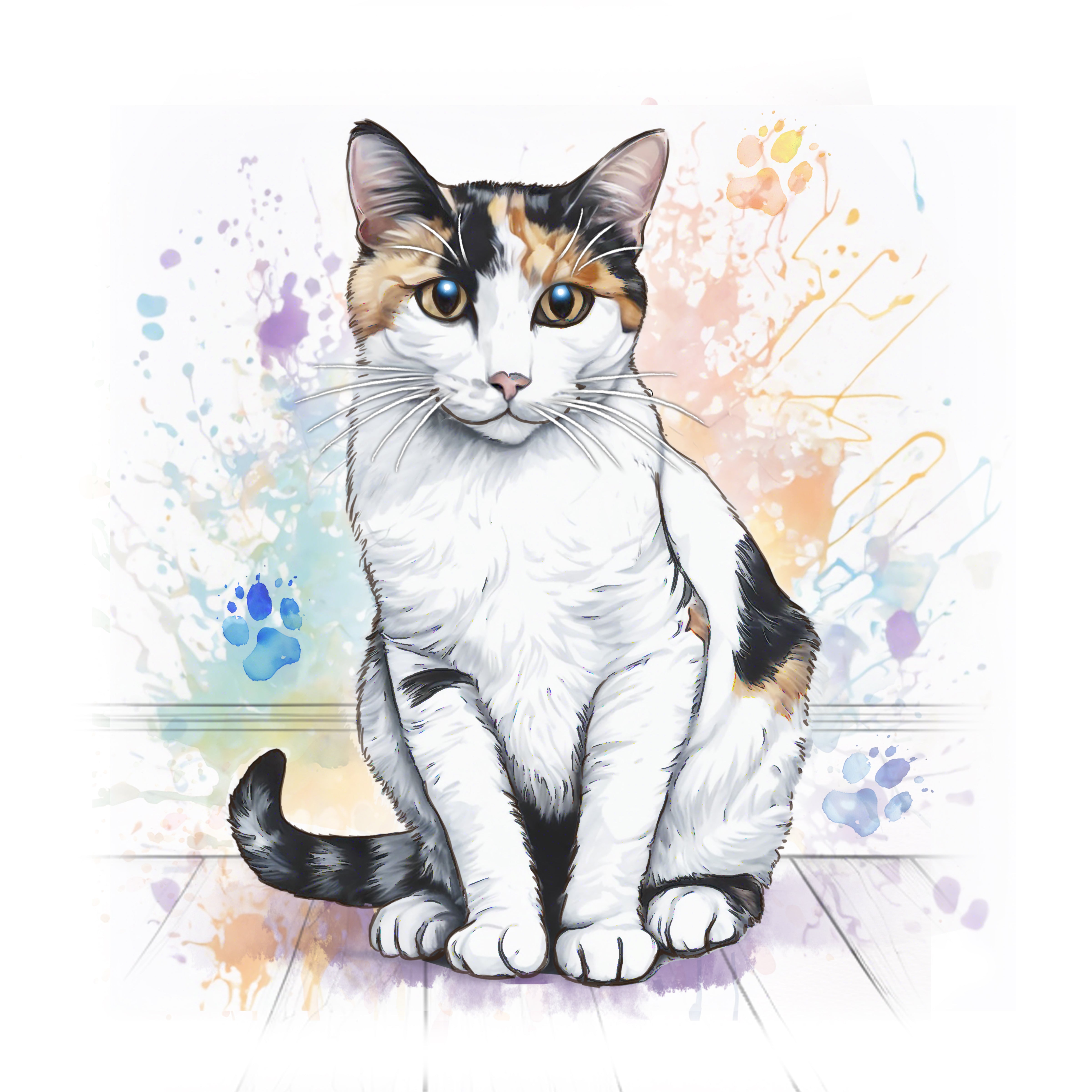 Art of Arora Calico Cat – Ceramistone Tile 20 x 20