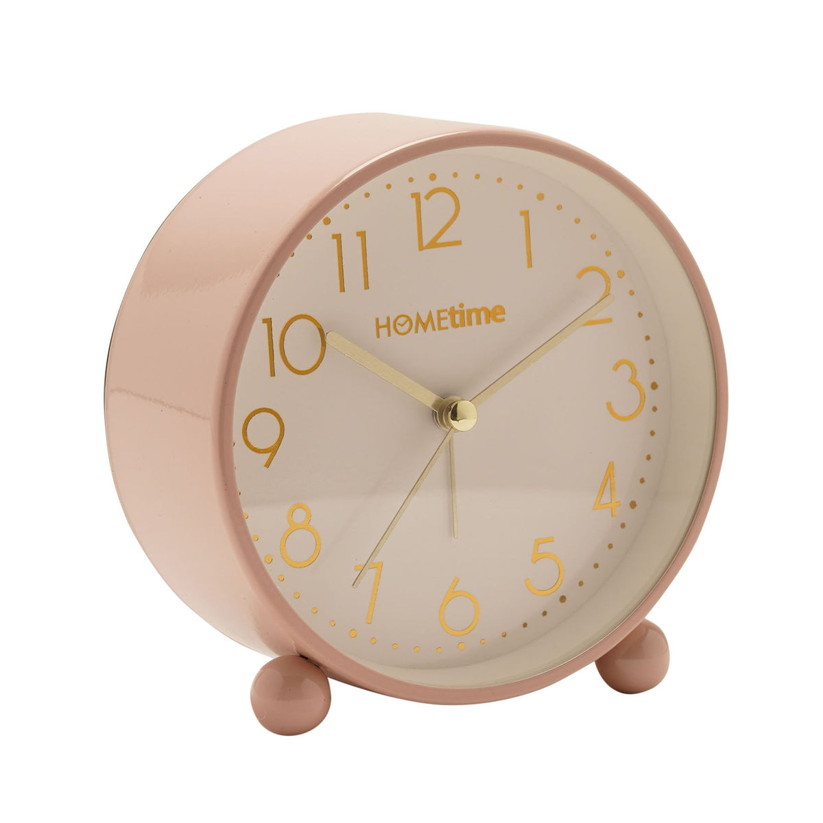 Hometime Metal Case Alarm Clock Light & Snooze Blush 10.8cm **(60/50)**