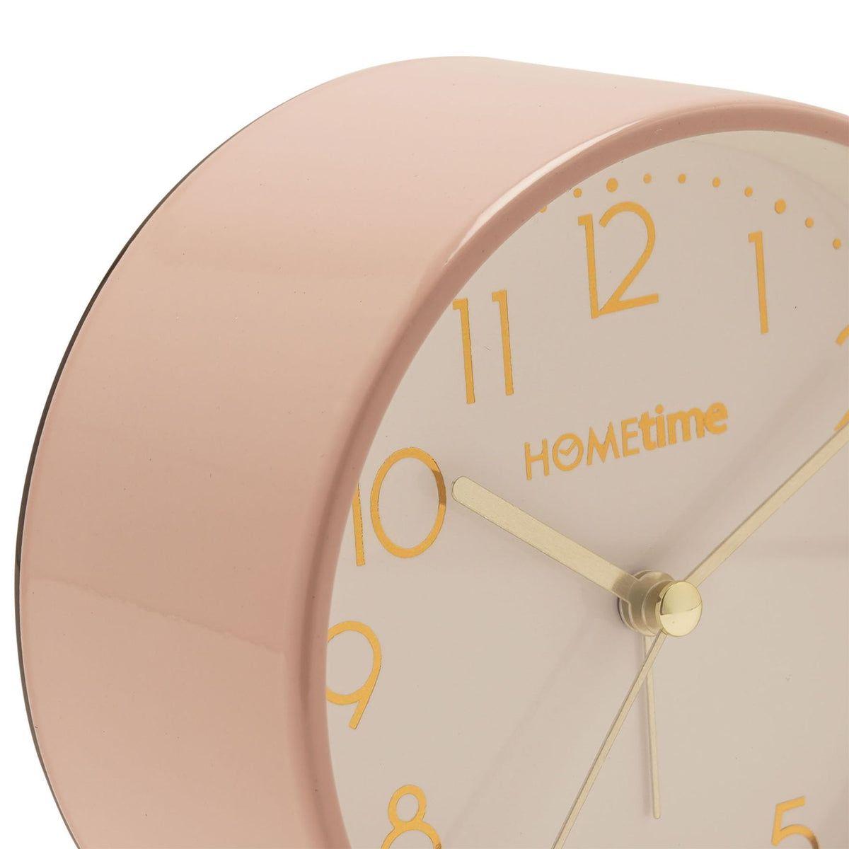 Hometime Metal Case Alarm Clock Light & Snooze Blush 10.8cm **(60/50)**