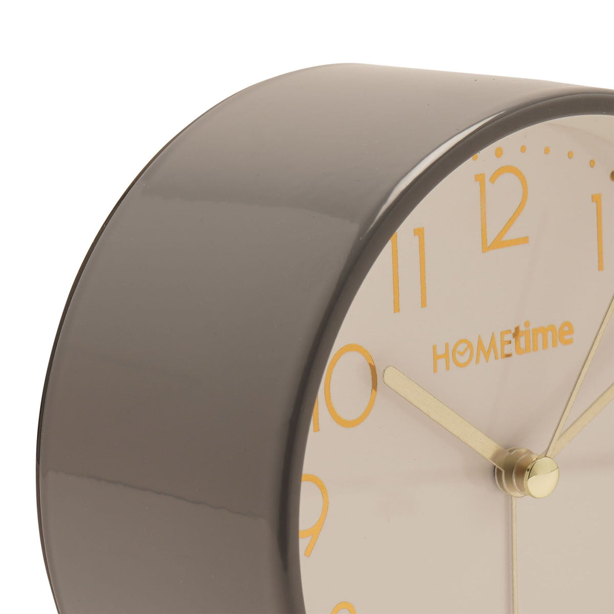 Hometime Metal Case Alarm Clock Light & Snooze Grey 10.8cm