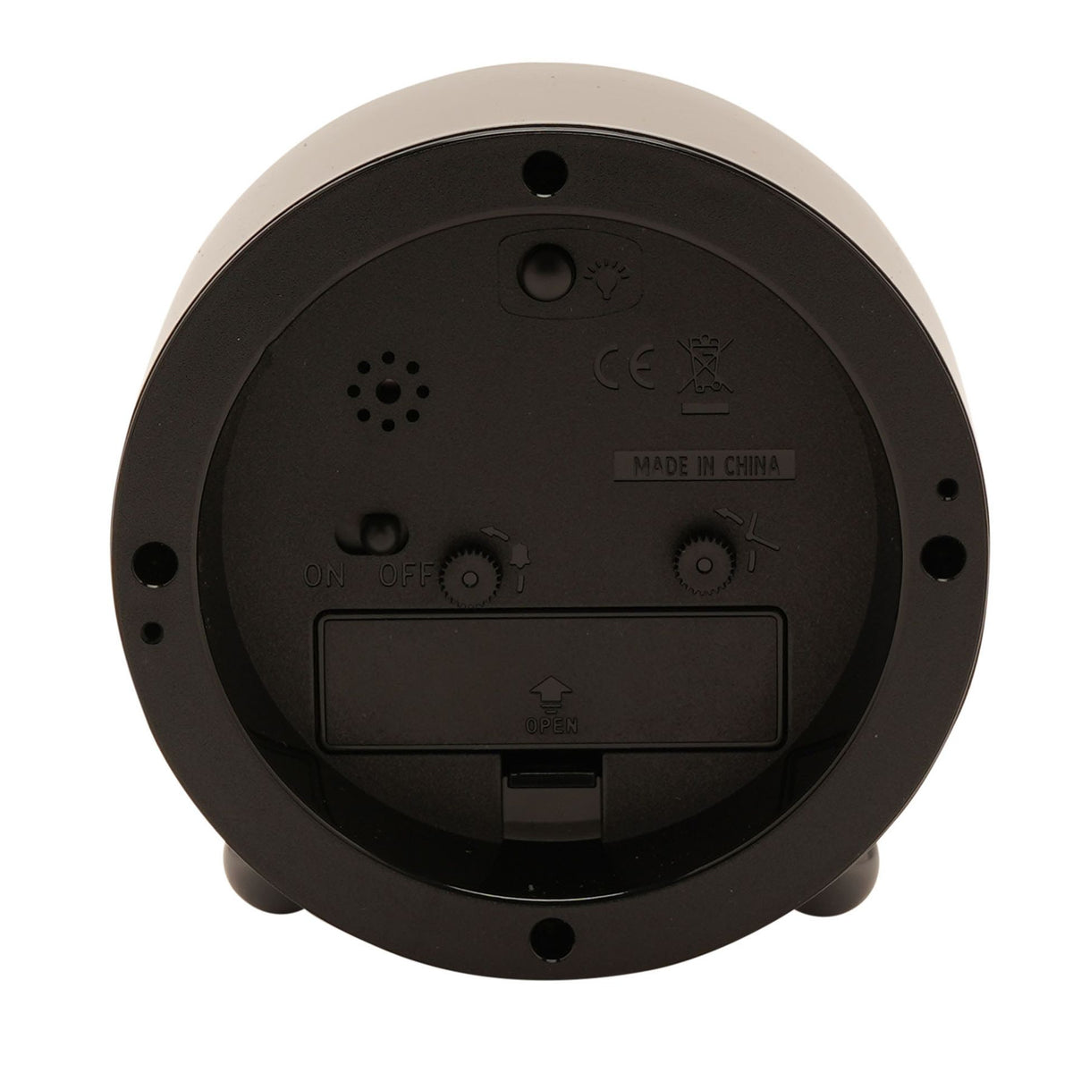 Hometime Metal Case Alarm Clock Light & Snooze Grey 10.8cm