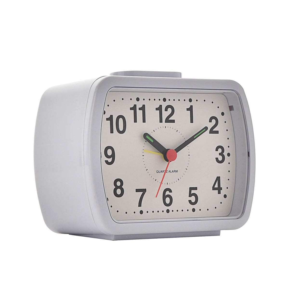 Hometime Qtz Alarm Bell Oblong Wht/Green Dial White