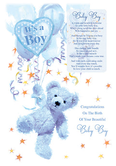 Congratulations On The BirthOf Your Beautiful Baby Boy Card