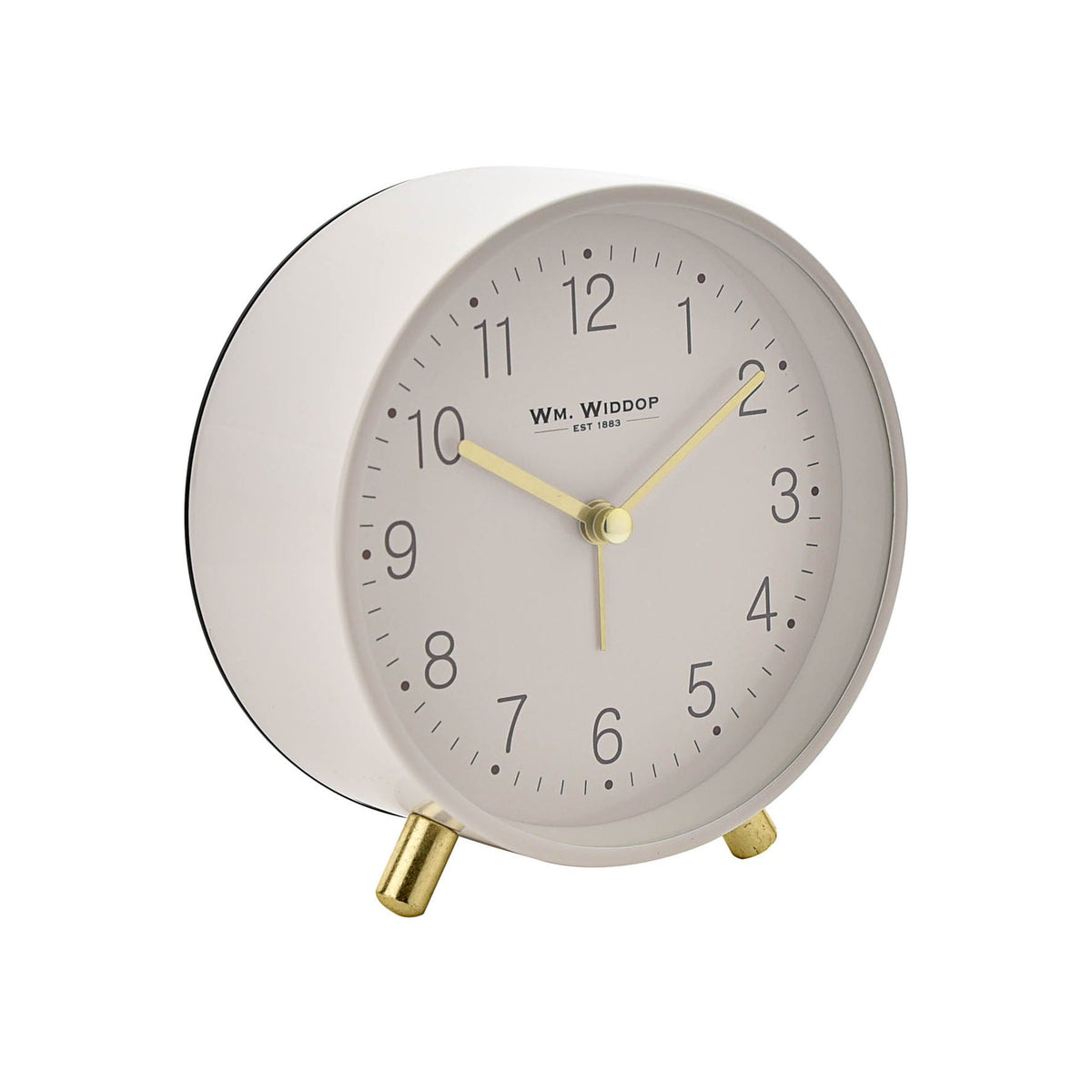 Hometime  Alarm Clock Metal Feet Light & Snooze - White