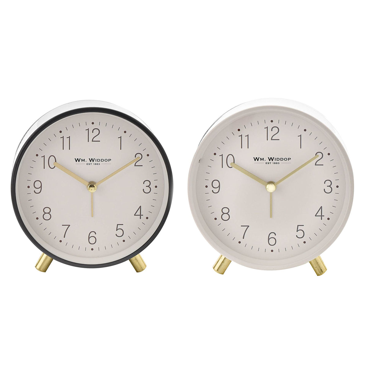 Hometime  Alarm Clock Metal Feet Light & Snooze - White
