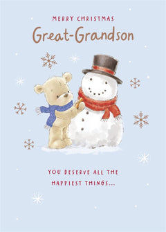 Great Grandon Christmas Card - Nutmeg and Snowman