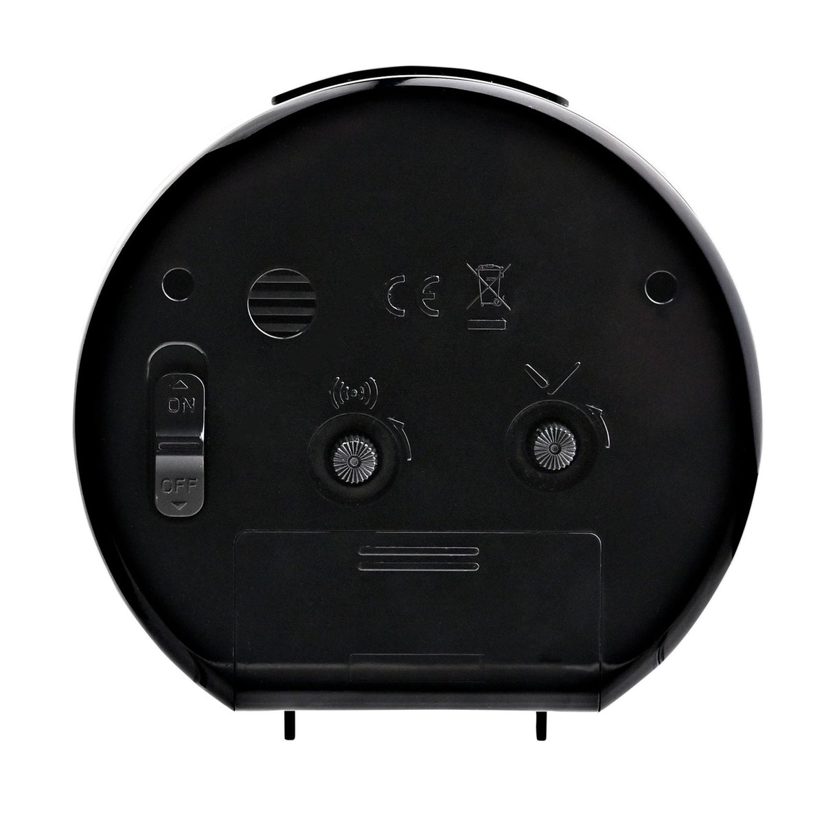 Hometime  Alarm Clock Round with Illuminated Button - Black Case