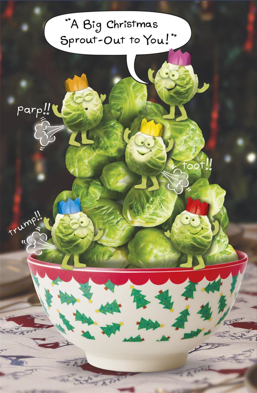 A Big Christmas Sprout - Out to You! - General Humour Christmas Card
