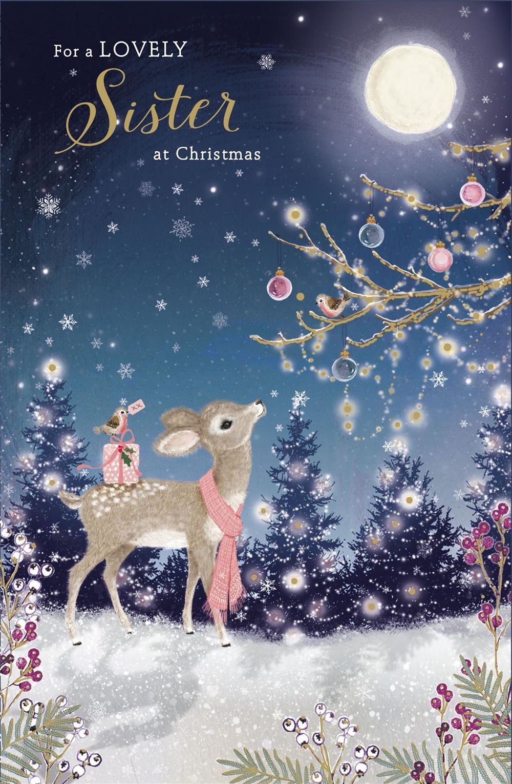For a Lovely Sister at Christmas Card