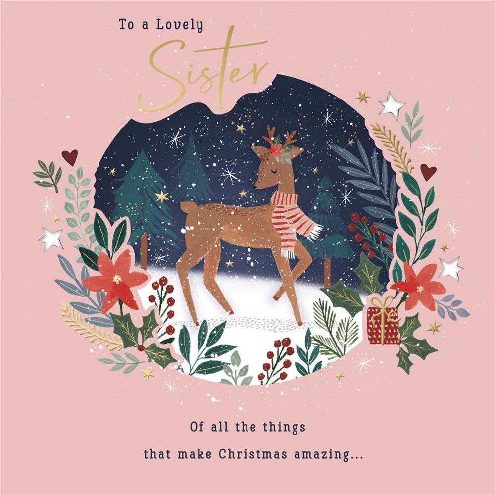 To a Lovely Sister Christmas Card