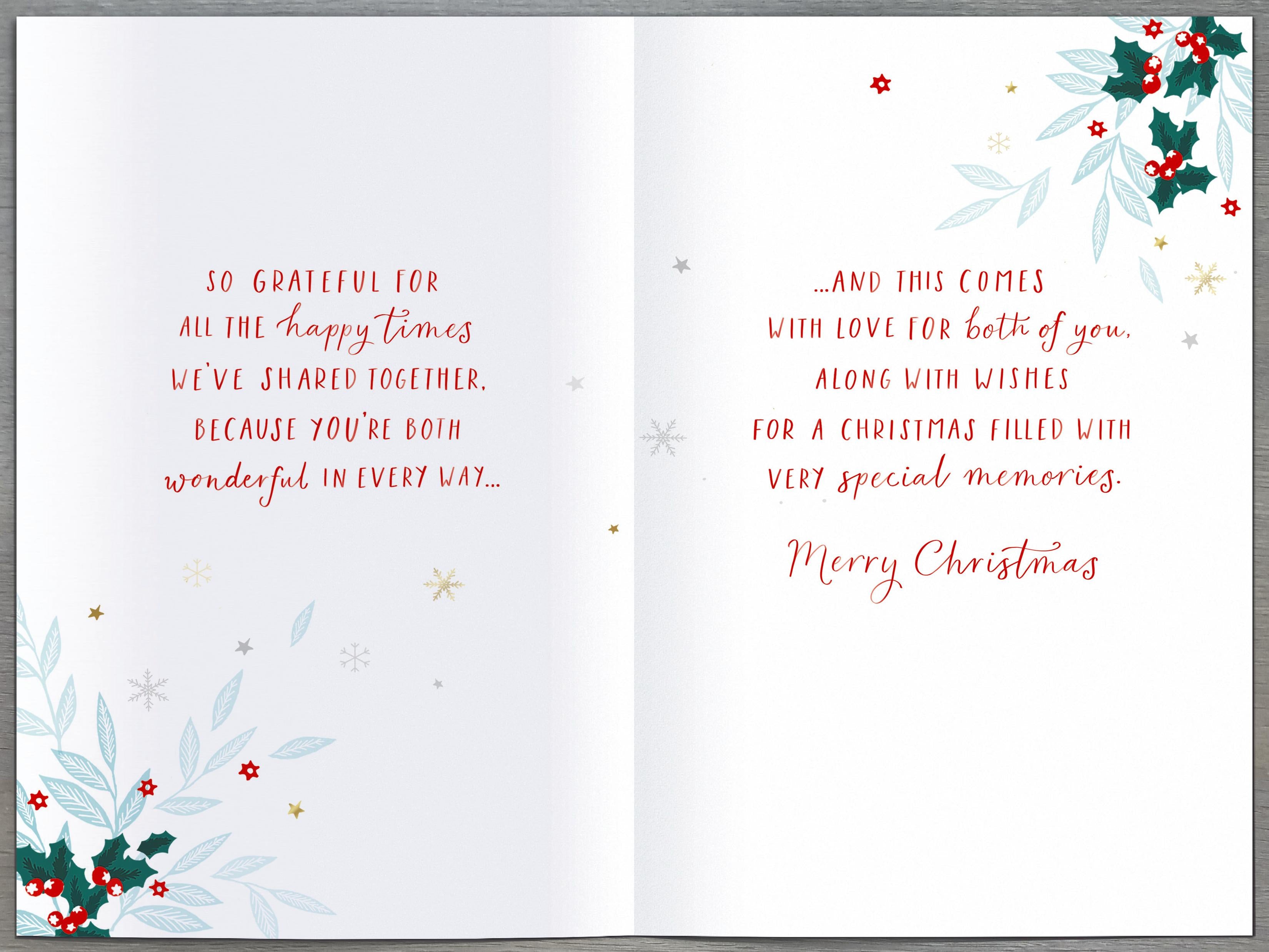 Daughter & Son-in-Law Christmas Card - Stockings Brimmed to the Top