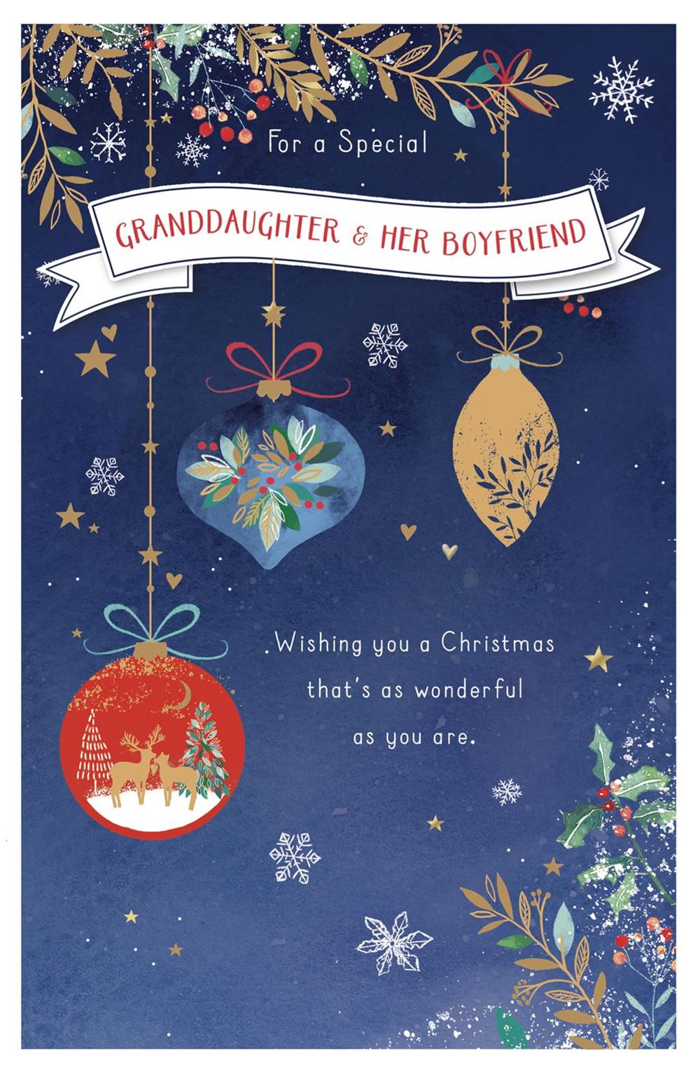 Granddaughter & Multi Caption Christmas Card