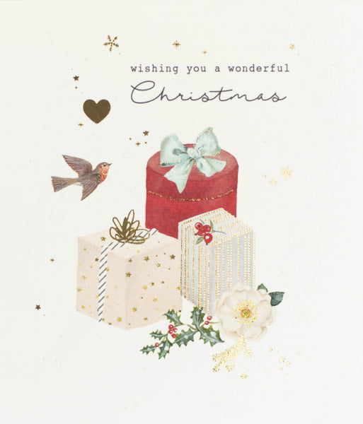 Wishing you a Wonderful Christmas Card - Gifts Boxs