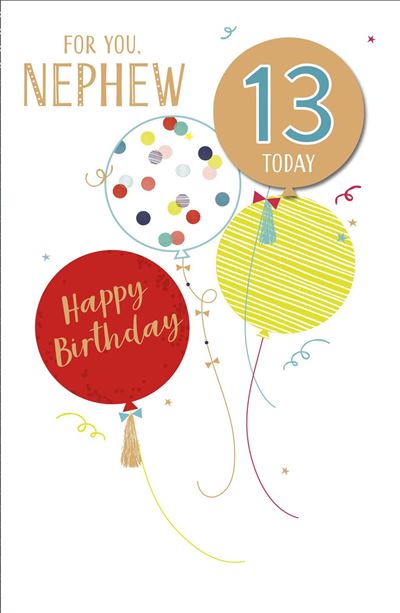 Nephew Birthday Card - Personalised - 13th to 16th