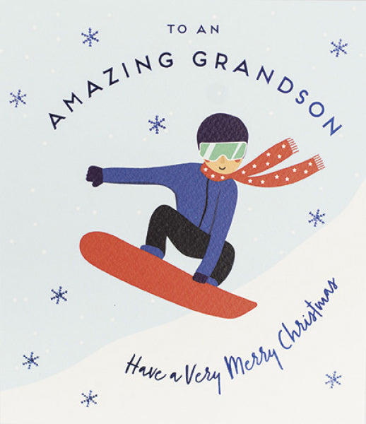 To Amazing Grandson Christmas Card