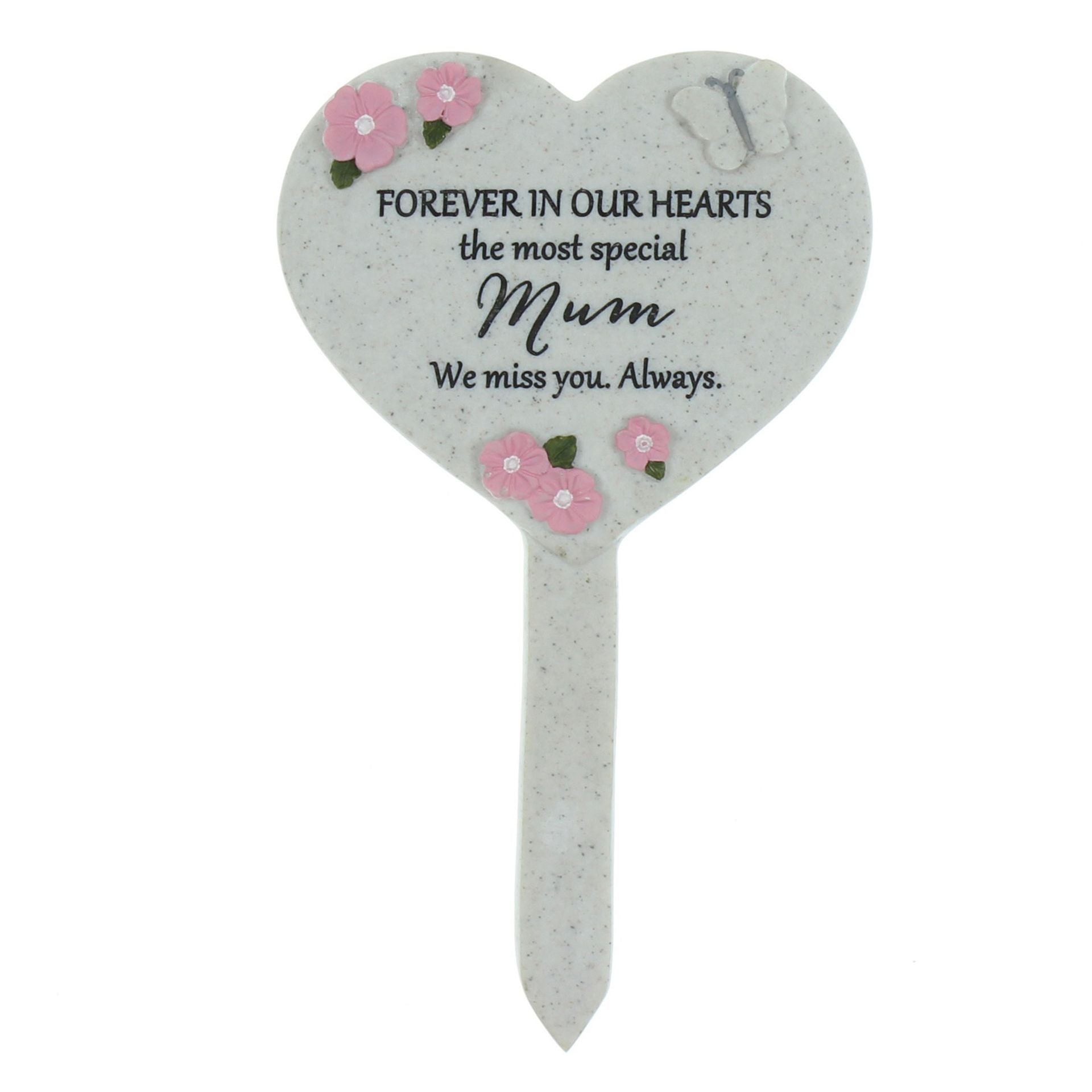 Thoughts Of You Heart Graveside Stake - Mum