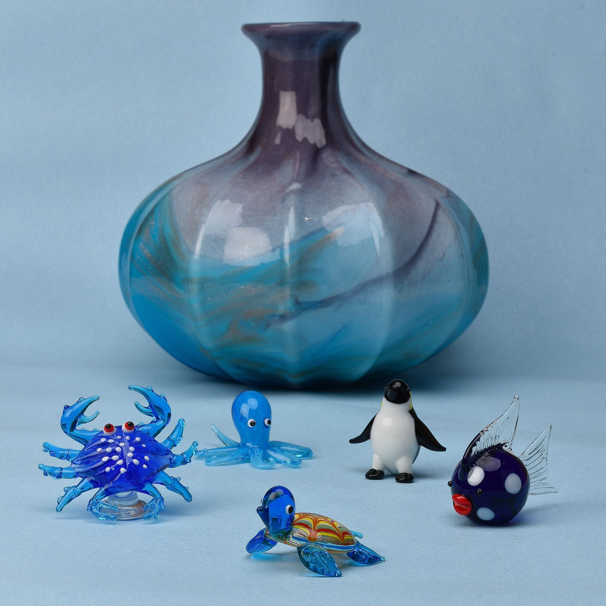Objets D'art Miniature Glass Figurine - Octopus
