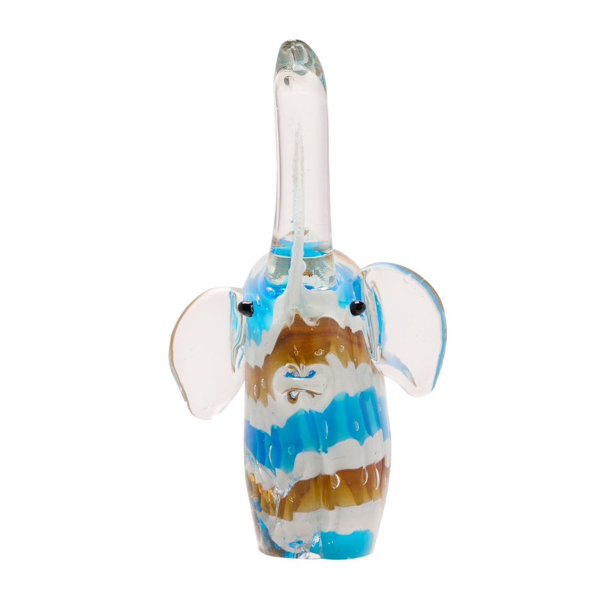 Objets d'art Glass Figurine - Blue Elephant