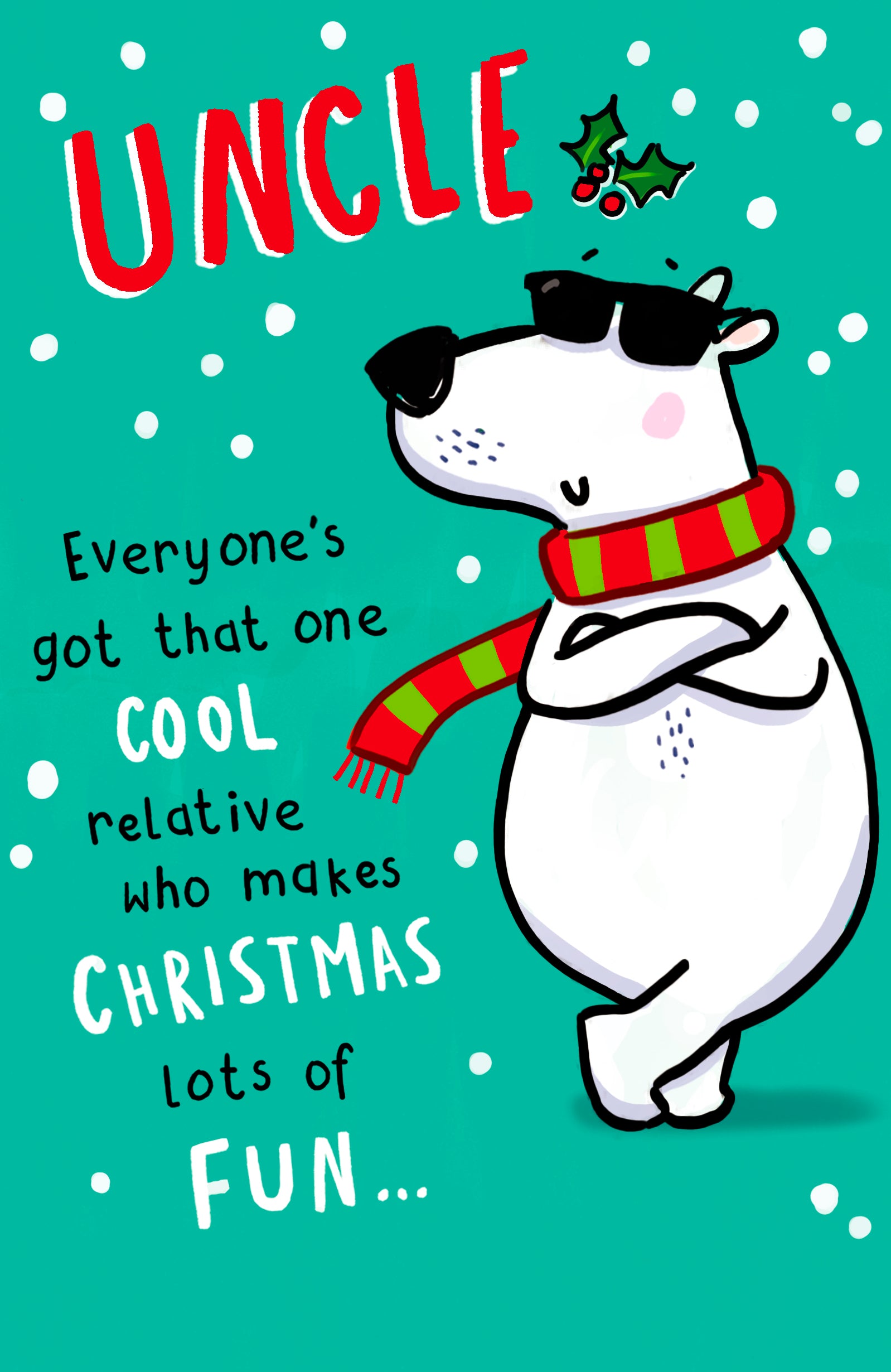 Uncle Christmas Card - Swag Polar Bear