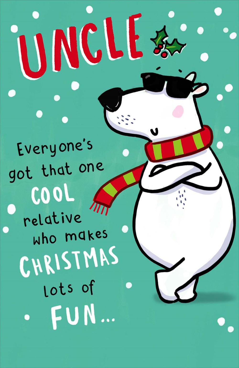 Uncle Christmas Card - Swag Polar Bear