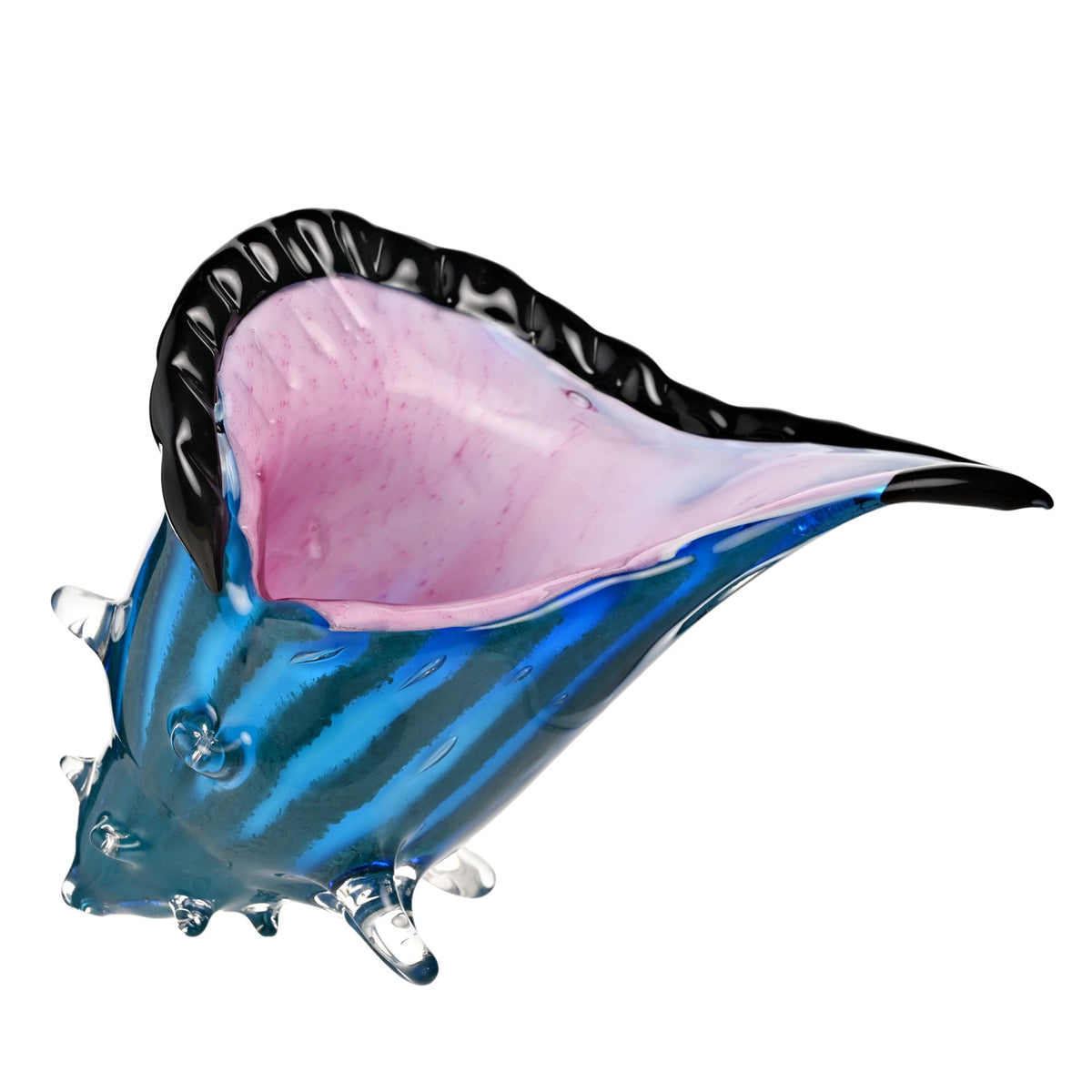 Objets d'art Glass Figurine - Blue Conch Shell