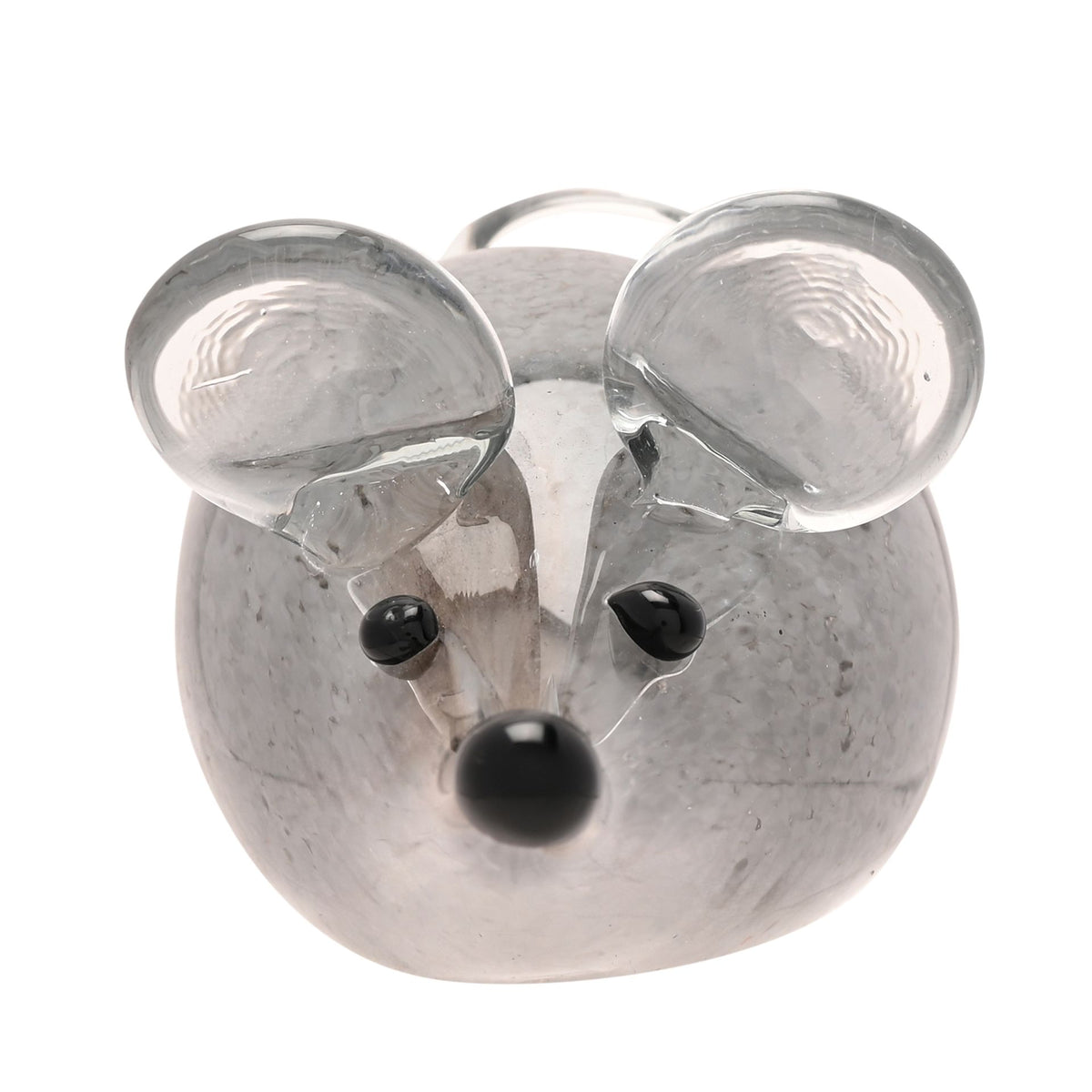 Objets d'art Glass Figurine - Grey Mouse