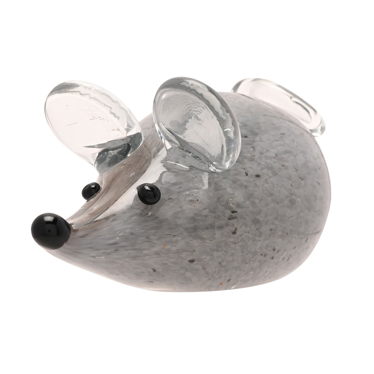 Objets d'art Glass Figurine - Grey Mouse