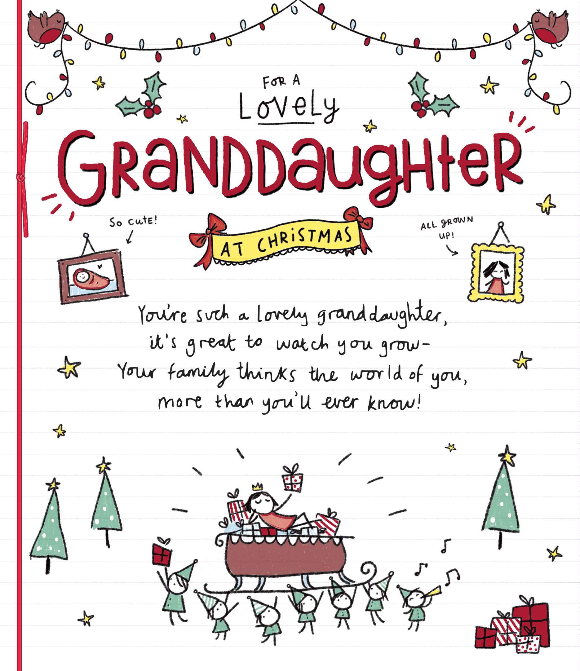 Granddaughter Christmas Card - On a Sleigh