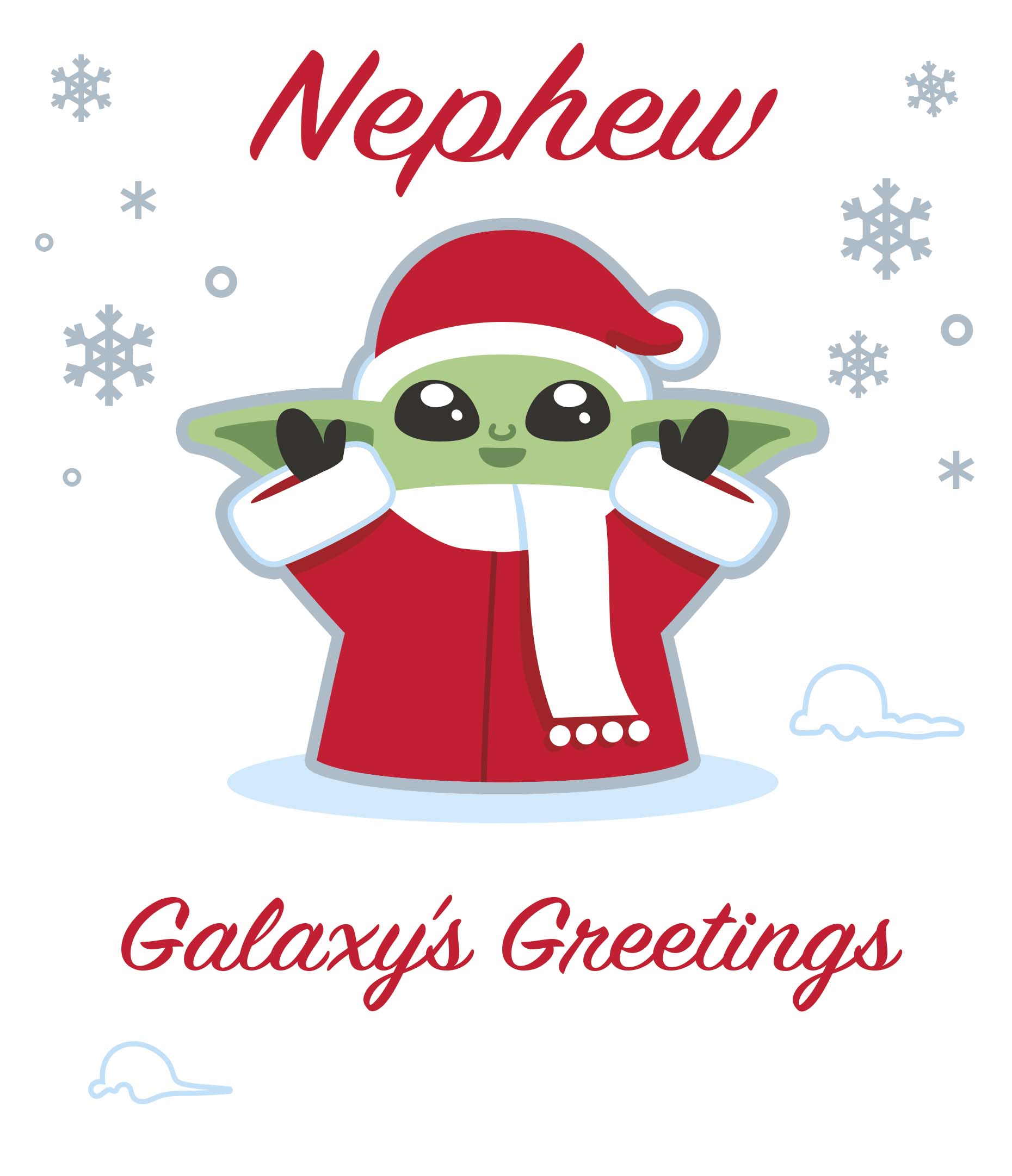 Nephew Christmas Card - Grogu in Christmas Attire