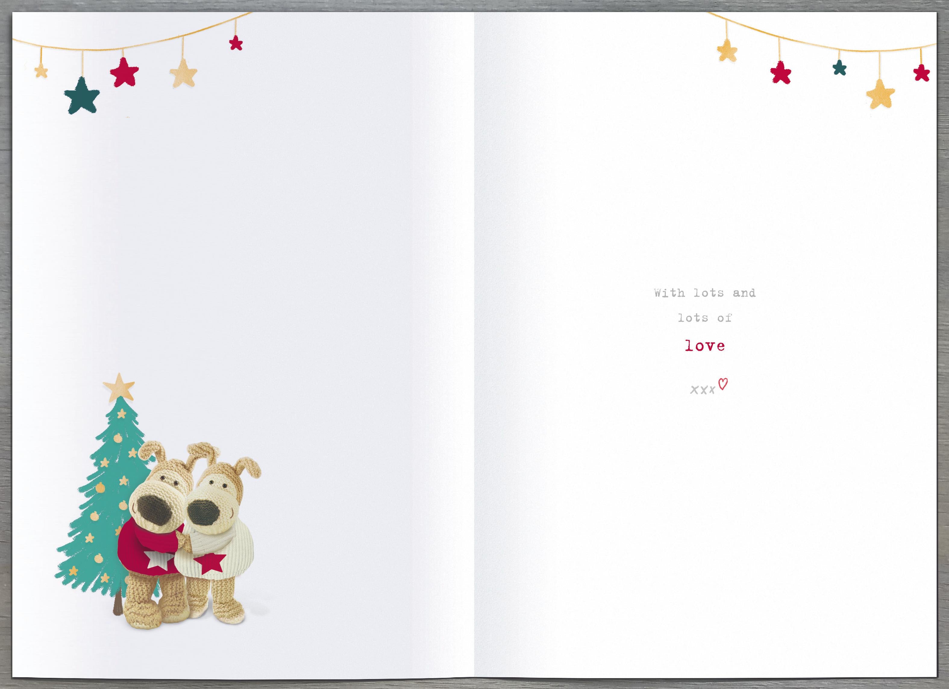 Son & His Girlfriend Christmas Card - Boofles, Couch, Christmas Tree & Presents