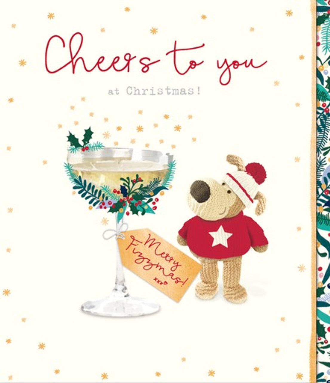 Boofle with Cocktail Glass Christmas Card