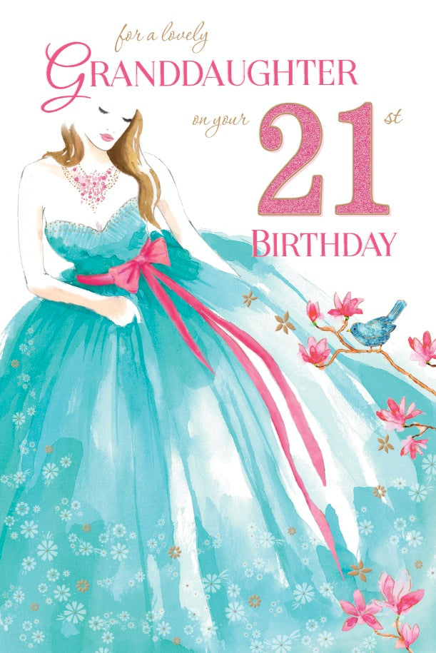 Granddaughter 21st Birthday Card - Elegantly Dressed on Her