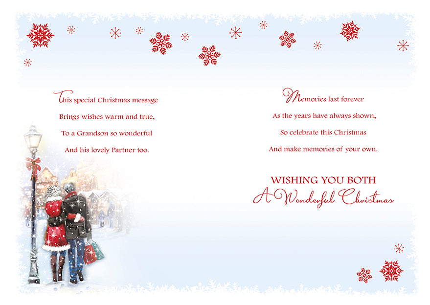For A Lovely Grandson & His Partner Christmas Card