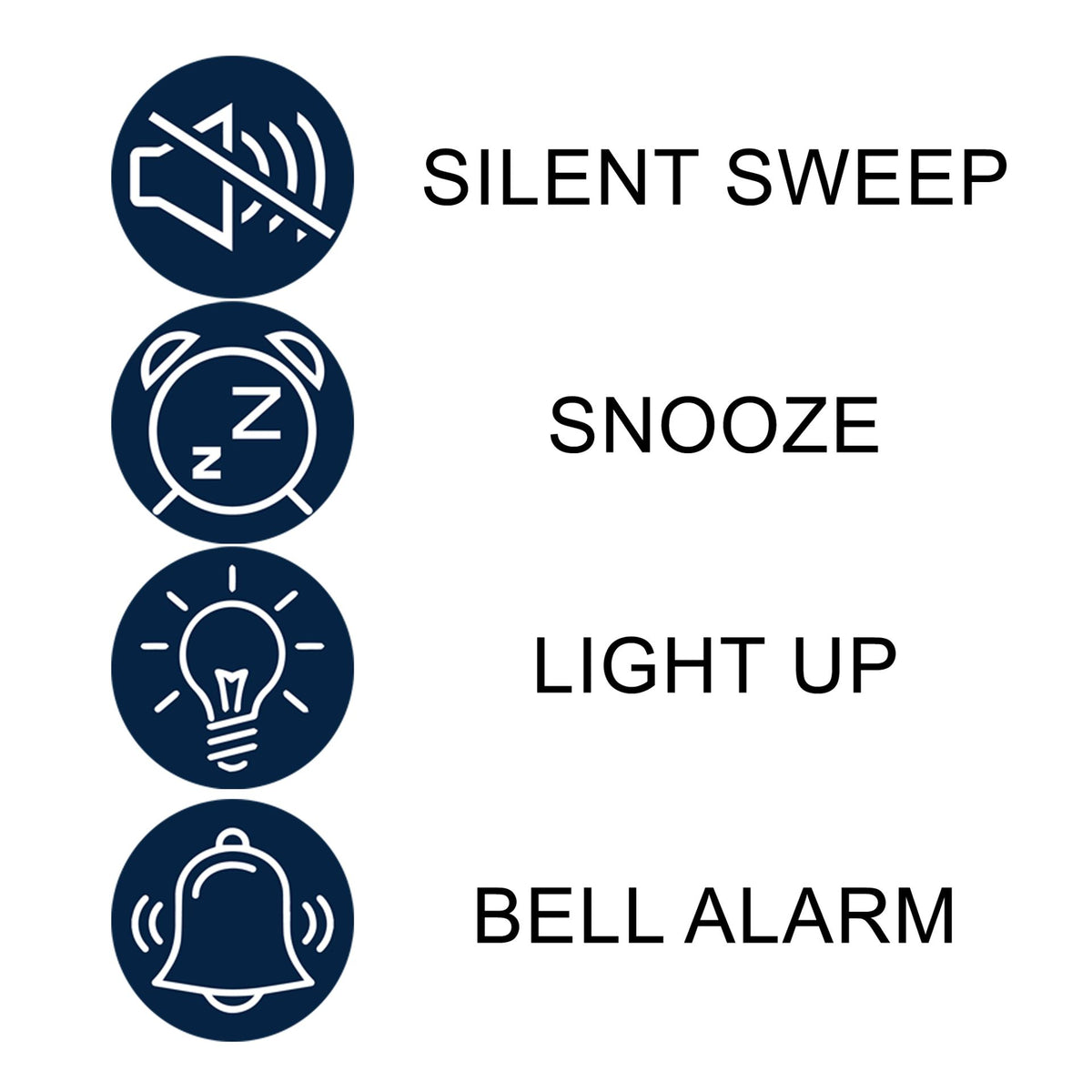 Hometime Large Round Sweep/Light/Snz Alarm Clk Silver/Black
