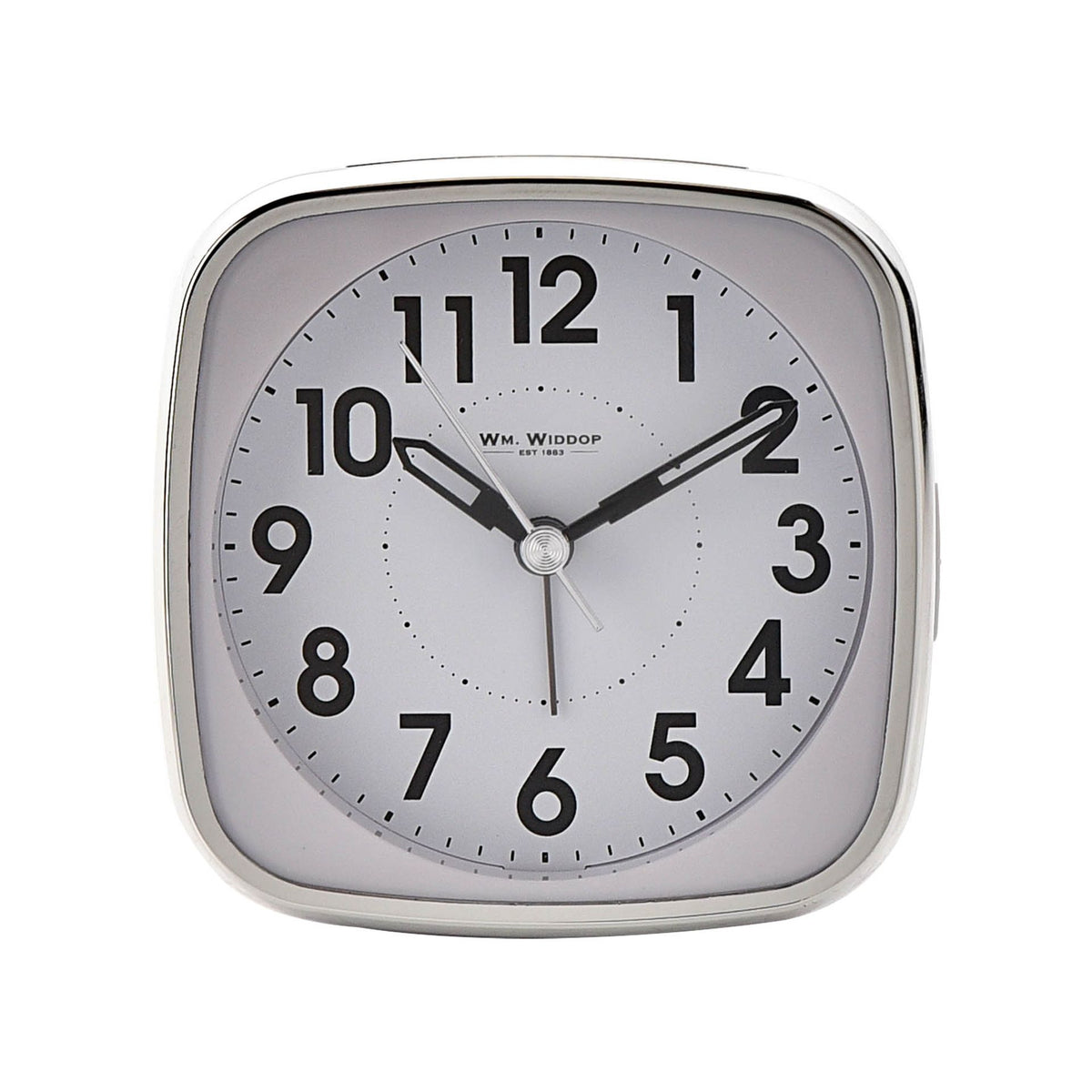 Hometime Square Alarm Clock - Sweep/Light/Snooze - White