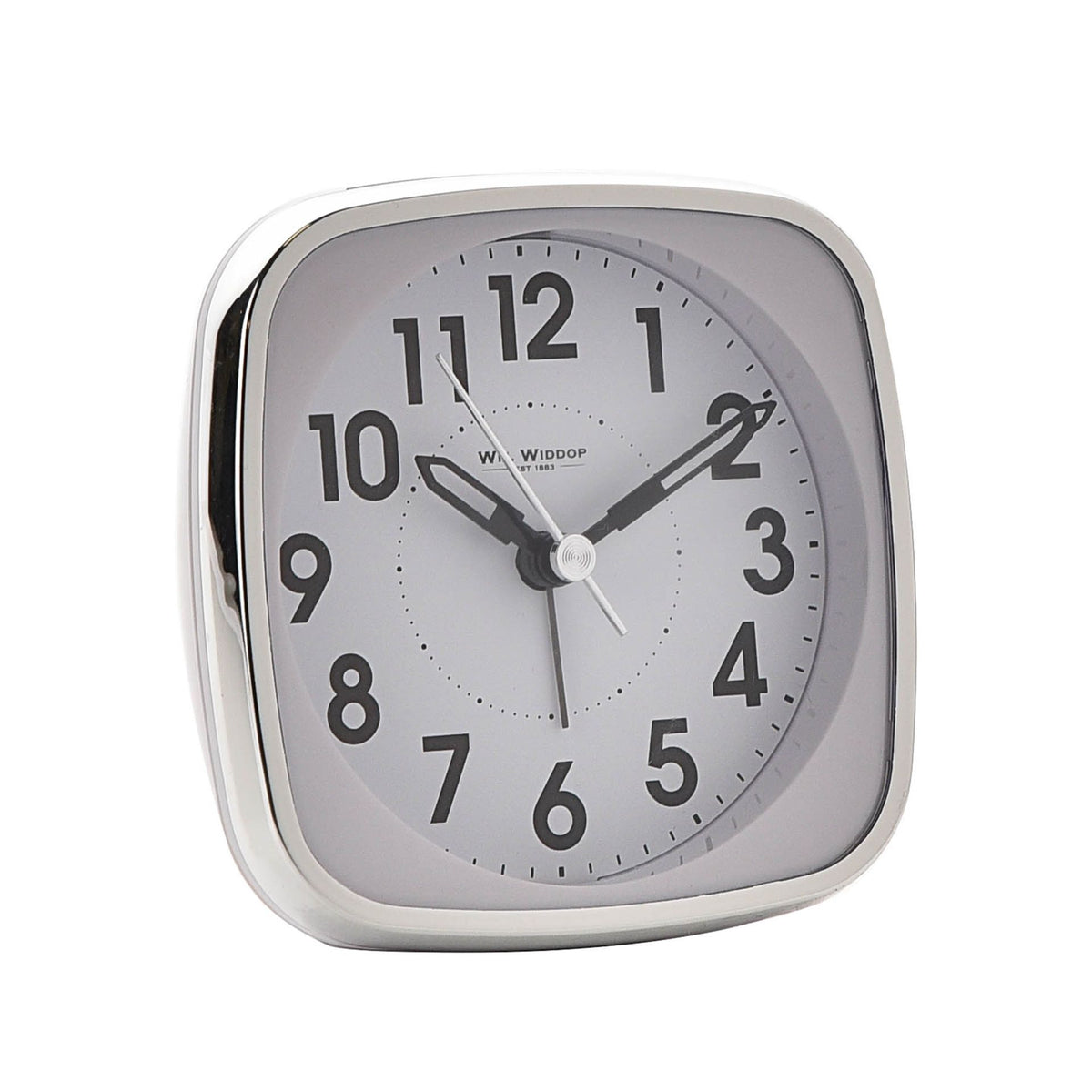 Hometime Square Alarm Clock - Sweep/Light/Snooze - White
