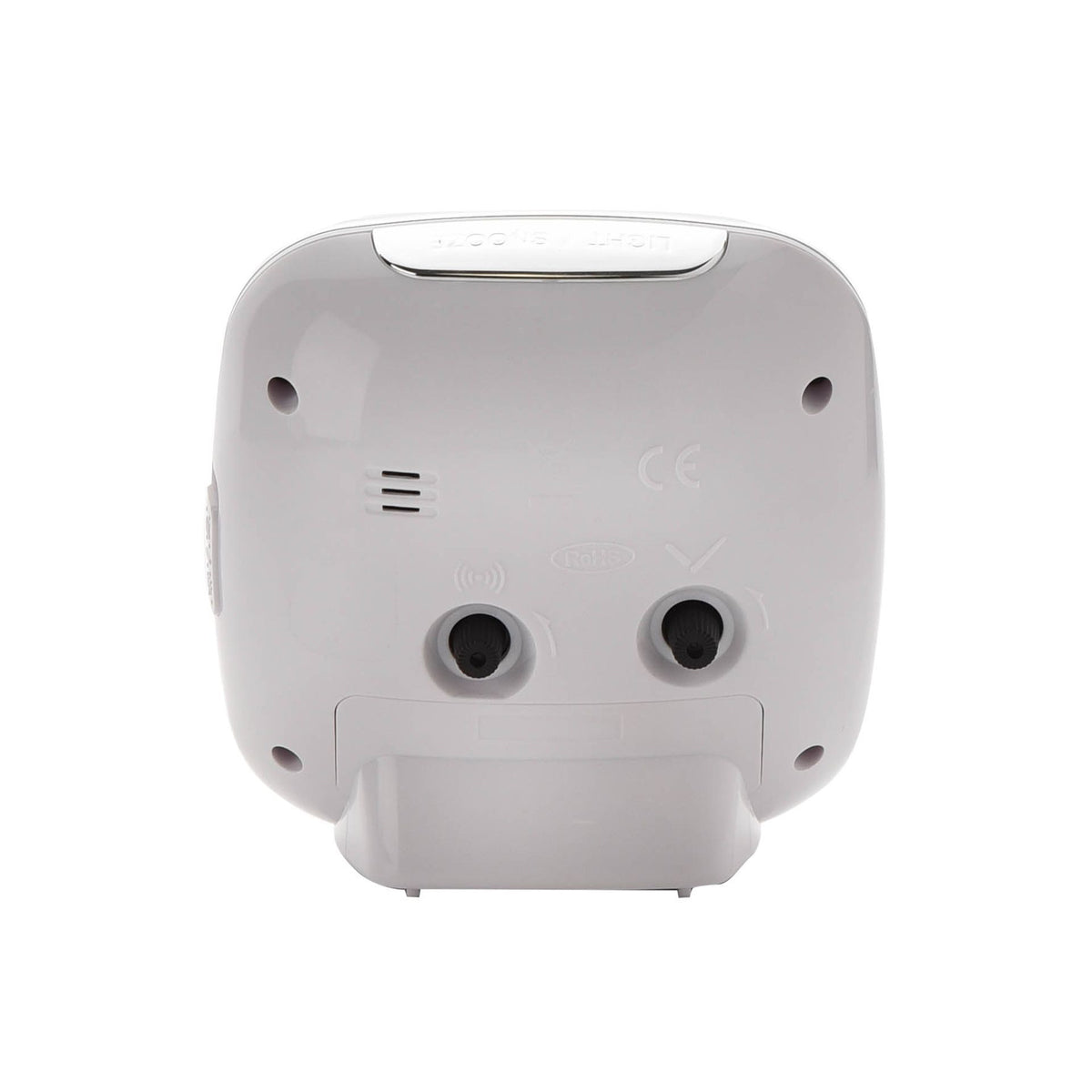 Hometime Square Alarm Clock - Sweep/Light/Snooze - White