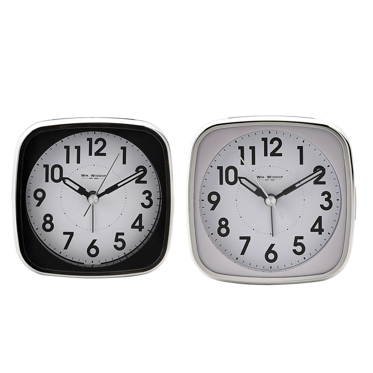 Hometime Square Alarm Clock - Sweep/Light/Snooze - White