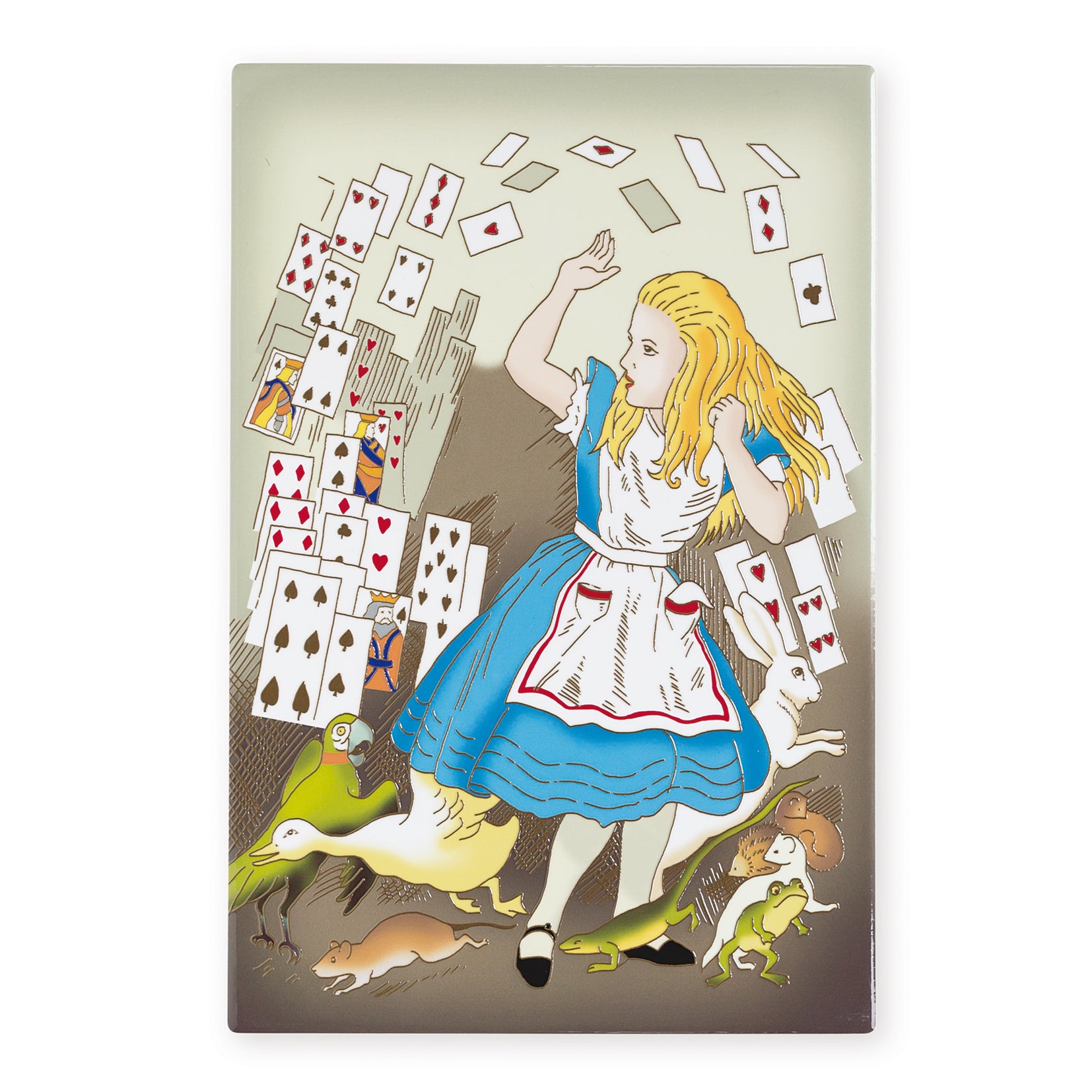 Art of Arora Alice in Wonderland Alice with Cards Large tile